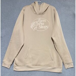 Bass Pro Shops Fleece Hoodie Mens XLT Beige Pullover Casual